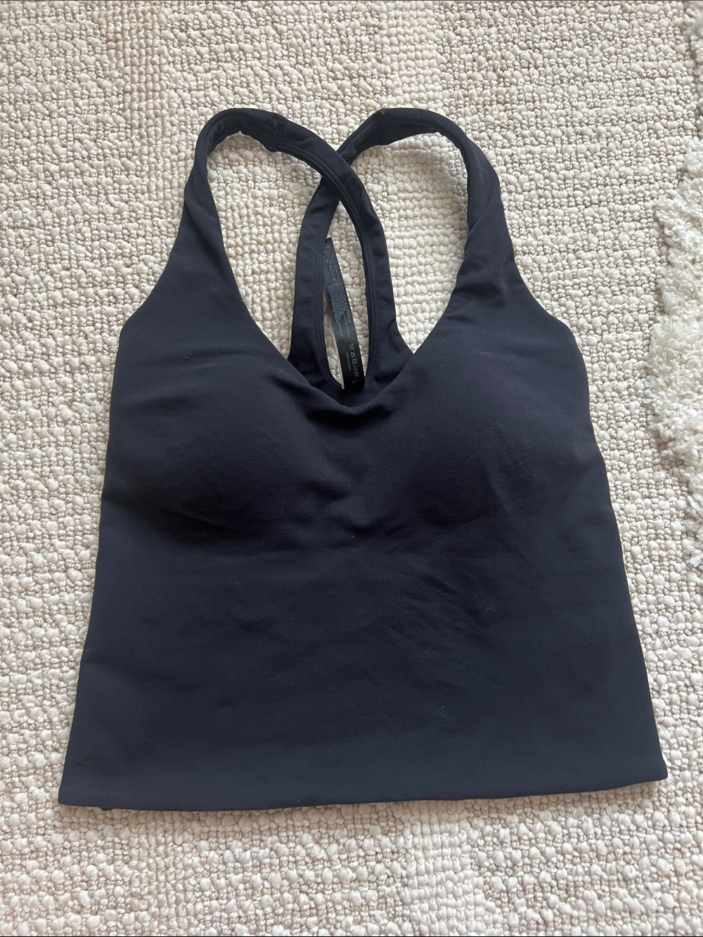 Free People Good Karma Sculpt Tank - Black with Built-in Cups